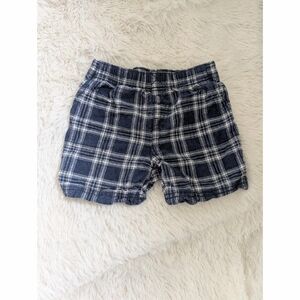 Carter's Blue And White Plaid Elastic Waist 100% Cotton Toddler Shorts 24 Months
